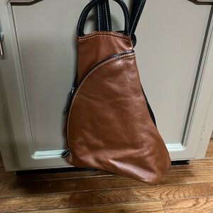Brown Leather Backpack Crossbody